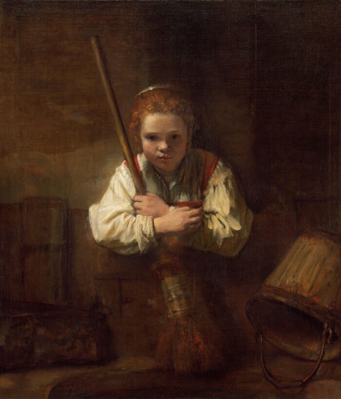 Fig. 3. Rembrandt Workshop, A Girl With a Broom, probably begun 1646/1648 and completed 1651National Gallery of Art (Andrew W. Mellon Collection), Washington DC