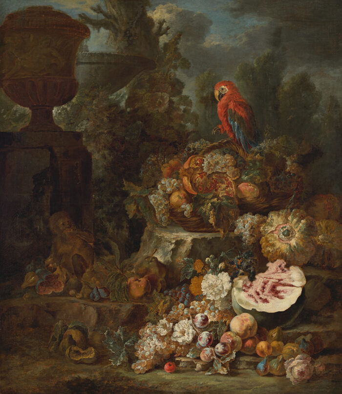 Fig. 1. Jacob van der Borcht (active from 1685/86), Fruit Still Life with a Parrot and Squash© Tiroler Landesmuseen, photo: Johannes Plattner