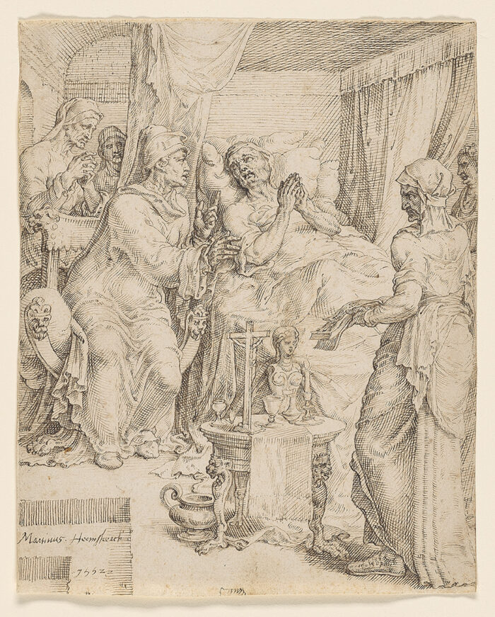 Fig. 1. Maarten van Heemskerck (1498-1574), <em>Visiting the Sick</em>, 1552<br>National Gallery of Canada, Ottawa. Gift of Frank and Marianne Seger, 2019. Photo: NGC