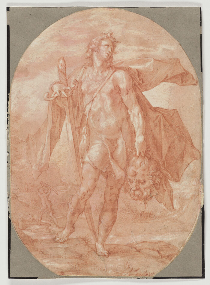 Fig. 3. Hendrick Goltzius (1558-1617), <em>David with the Head of Goliath</em>, 1589<br>National Gallery of Canada, Ottawa. Bequest of Frank and Marianne Seger, 2025. Photo: NGC