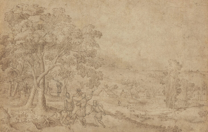 Fig. 5. Jacob Grimmer (1525/1526-before 1590), Landscape with Soldiers Attacking a Traveler, ca. 1575National Gallery of Canada, Ottawa. Bequest of Frank and Marianne Seger, 2025. Photo: NGC