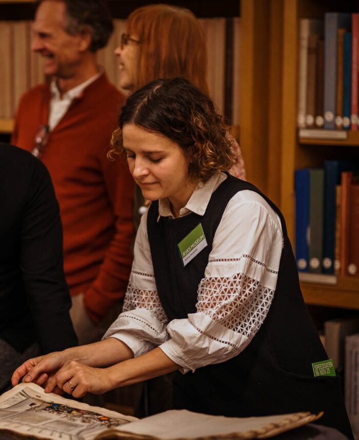 Austėja Mackelaitė in the study room at the Rijksmuseum